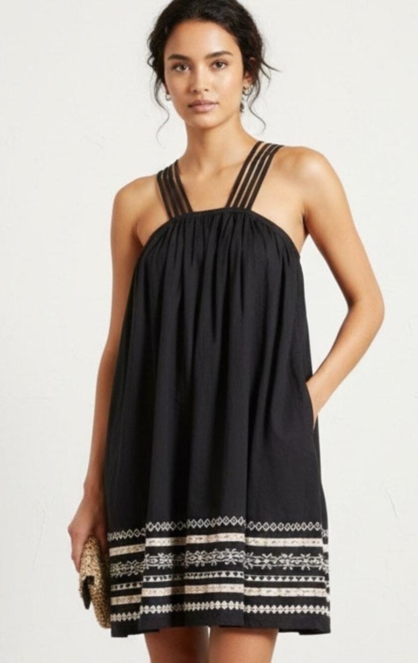 Free People embroidered boho babydoll dress